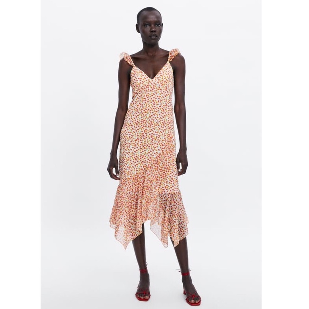 Zara Floral Print Ruffled Dress